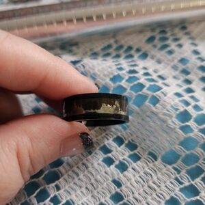 Black and Gold Mountain-Range Ring